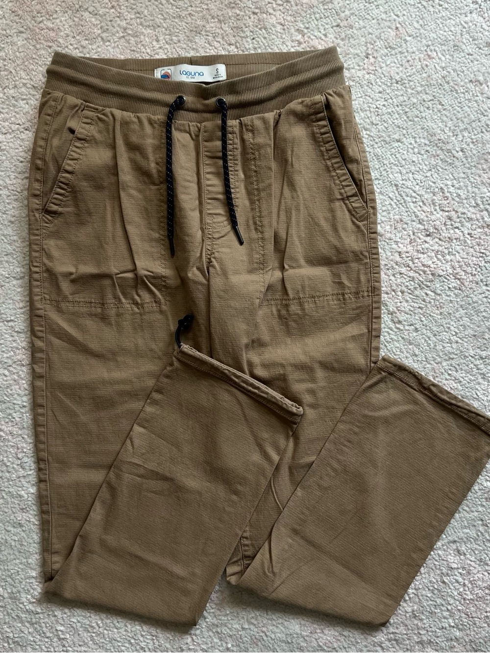 Laguna Men's Ripstop Drawstring Climber Pants Khaki Tan Size Small